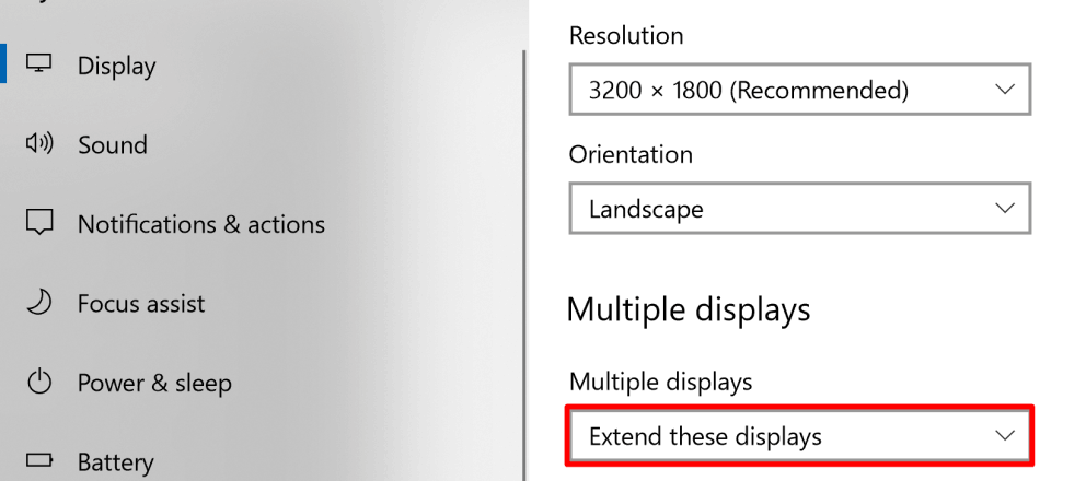 extend displays